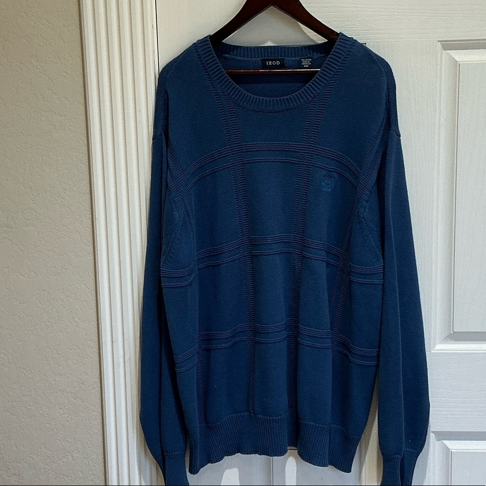 Izod Men's Crewneck Sweater in Deep Blue